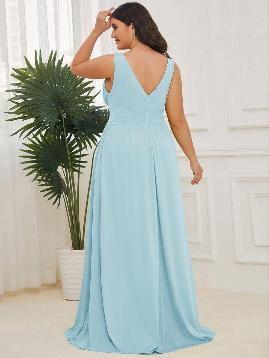 ever SORAYA|V-Neck High Slit Empire Waist Floor-Length Evening Dress