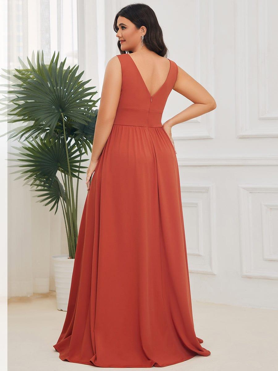 ever SORAYA|V-Neck High Slit Empire Waist Floor-Length Evening Dress