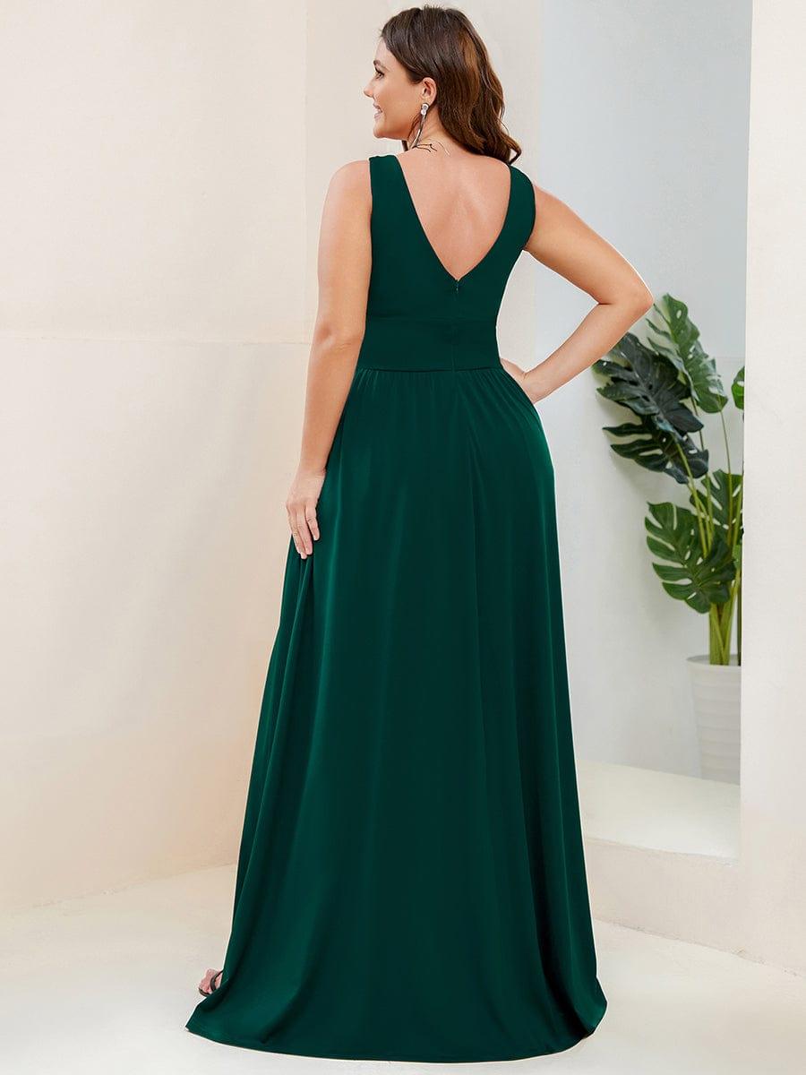 ever SORAYA|V-Neck High Slit Empire Waist Floor-Length Evening Dress