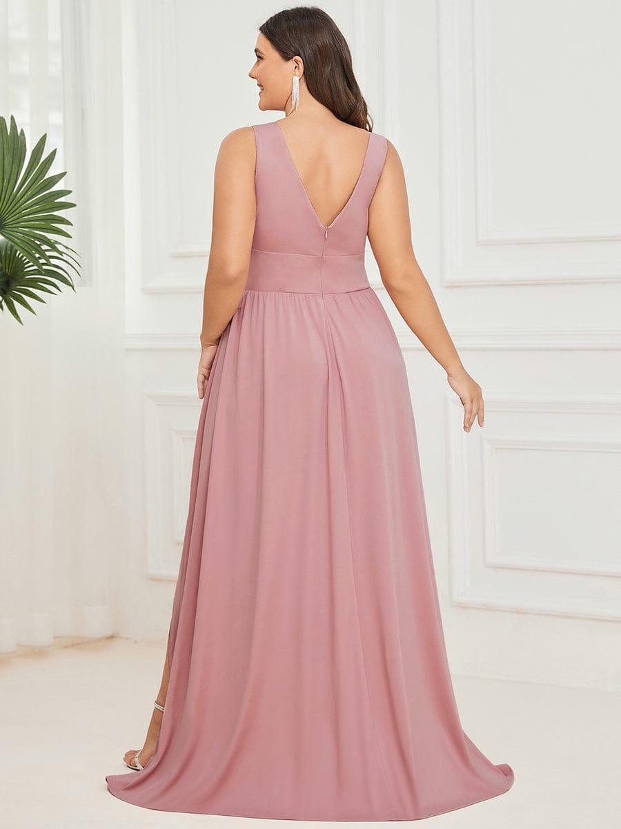 ever SORAYA|V-Neck High Slit Empire Waist Floor-Length Evening Dress