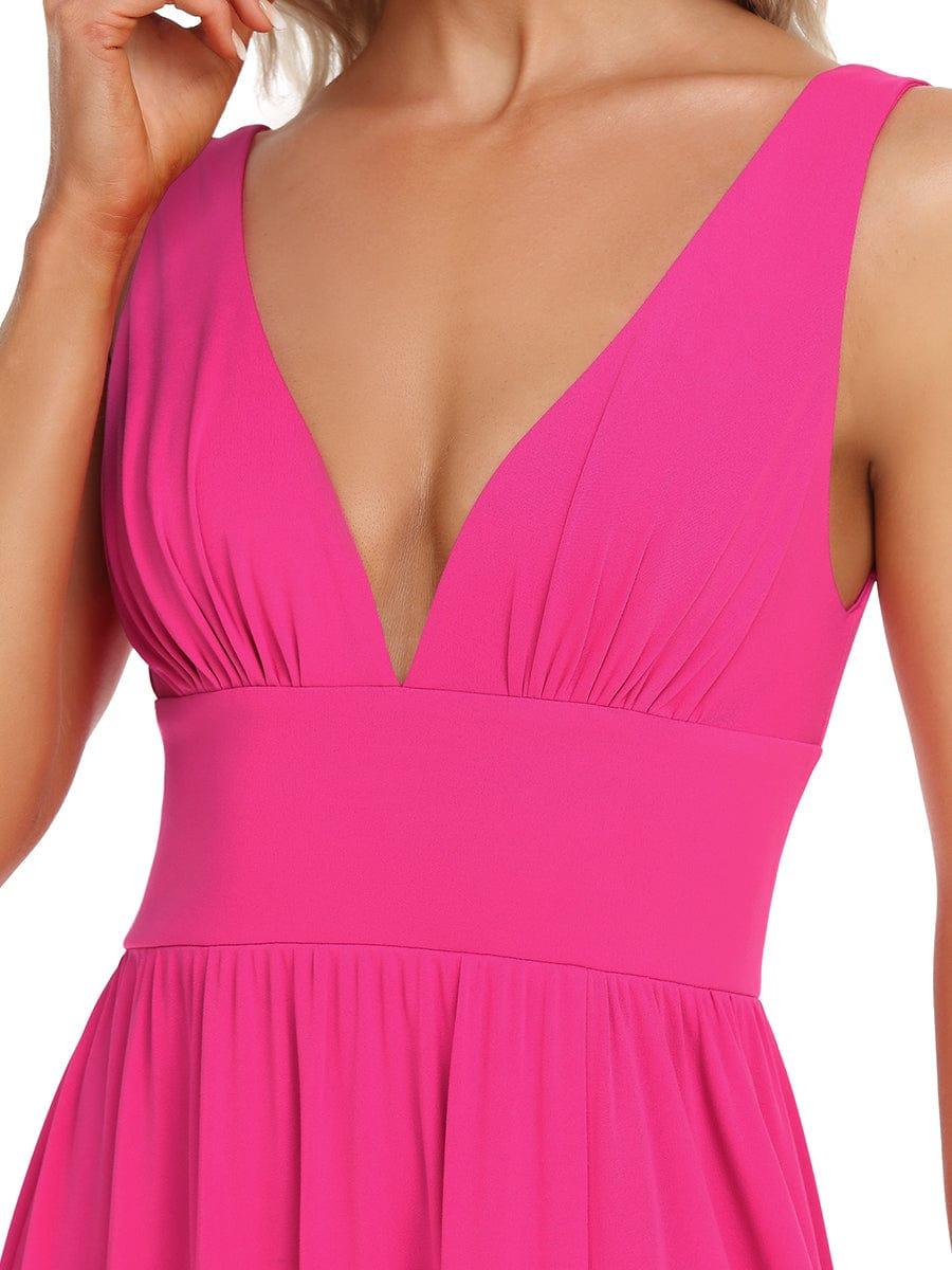 ever SORAYA|V-Neck High Slit Empire Waist Floor-Length Evening Dress