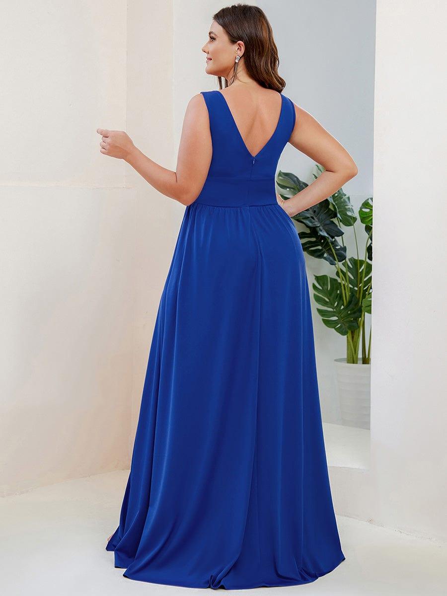 ever SORAYA|V-Neck High Slit Empire Waist Floor-Length Evening Dress