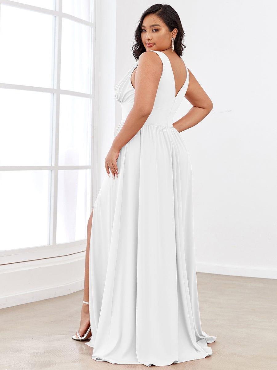 ever SORAYA|V-Neck High Slit Empire Waist Floor-Length Evening Dress