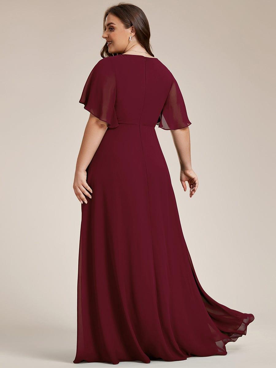ever IVYROSE|Elegant Chiffon Applique Evening Dress with Flutter Sleeves