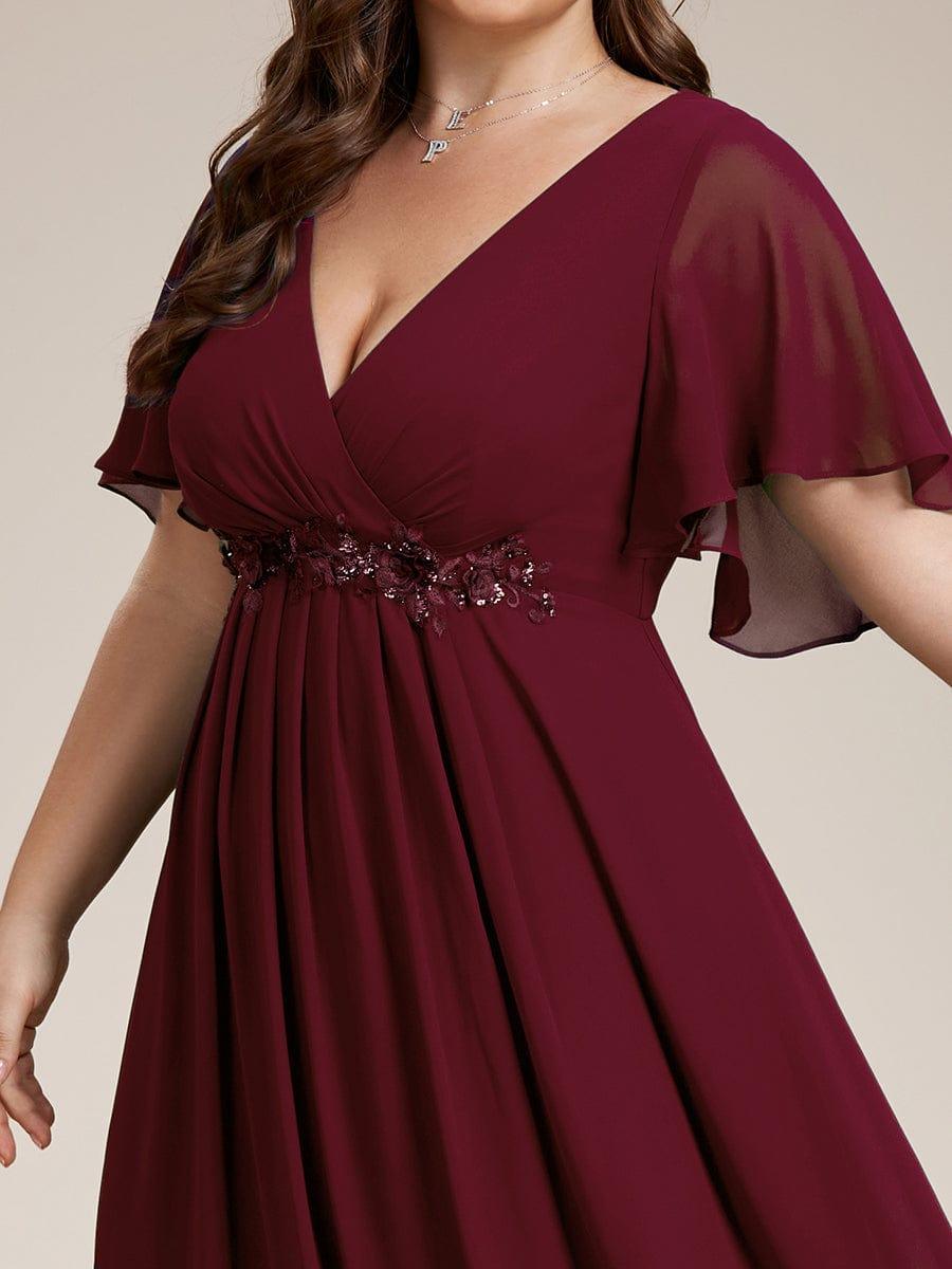 ever IVYROSE|Elegant Chiffon Applique Evening Dress with Flutter Sleeves
