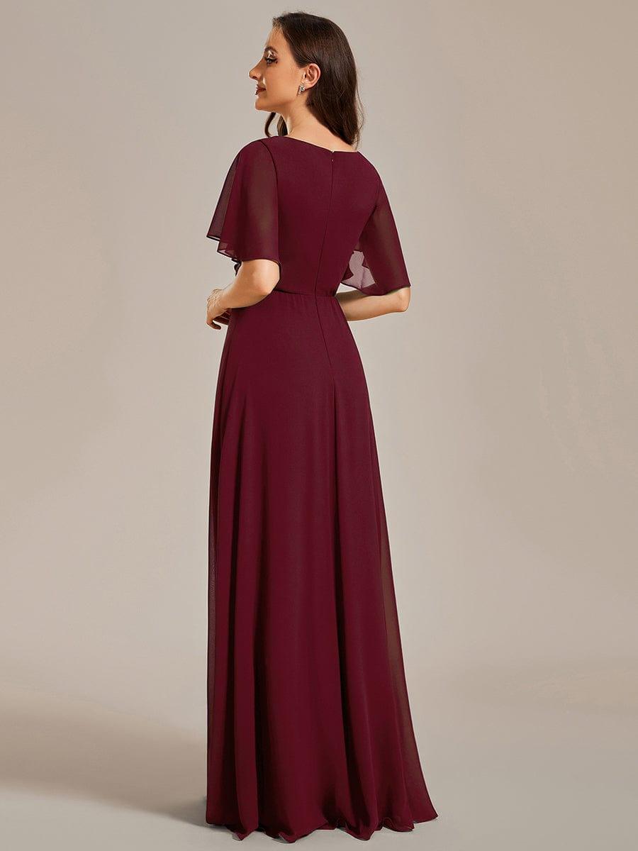 ever IVYROSE|Elegant Chiffon Applique Evening Dress with Flutter Sleeves