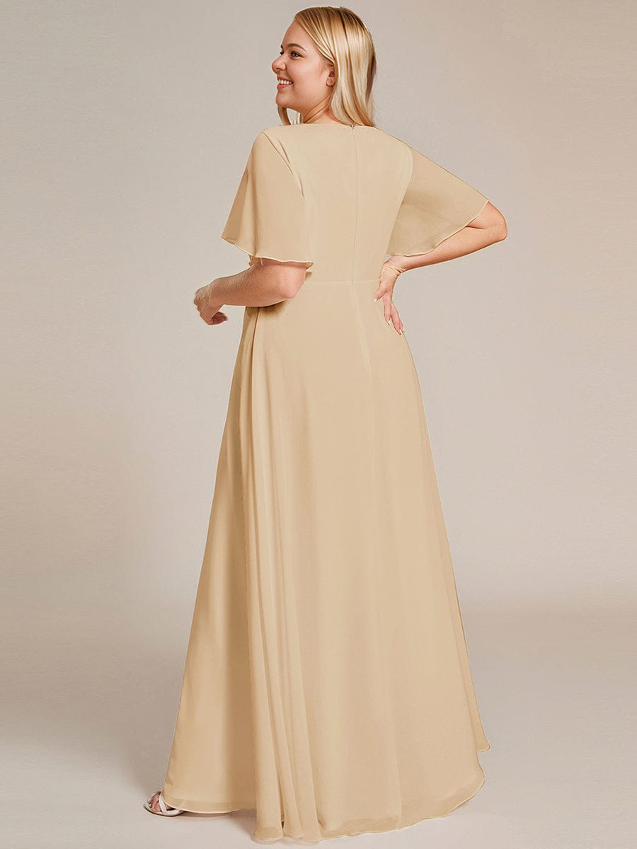 ever IVYROSE|Elegant Chiffon Applique Evening Dress with Flutter Sleeves