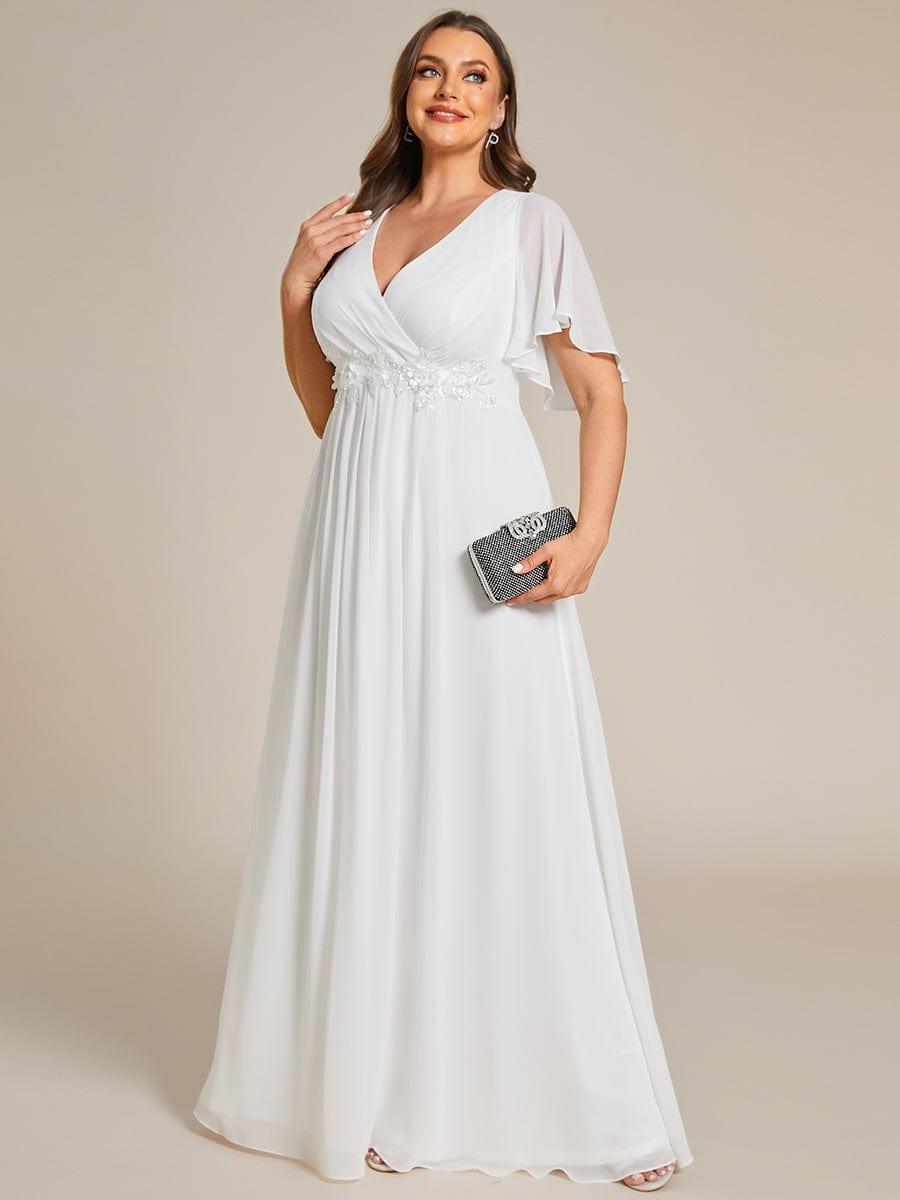ever IVYROSE|Elegant Chiffon Applique Evening Dress with Flutter Sleeves