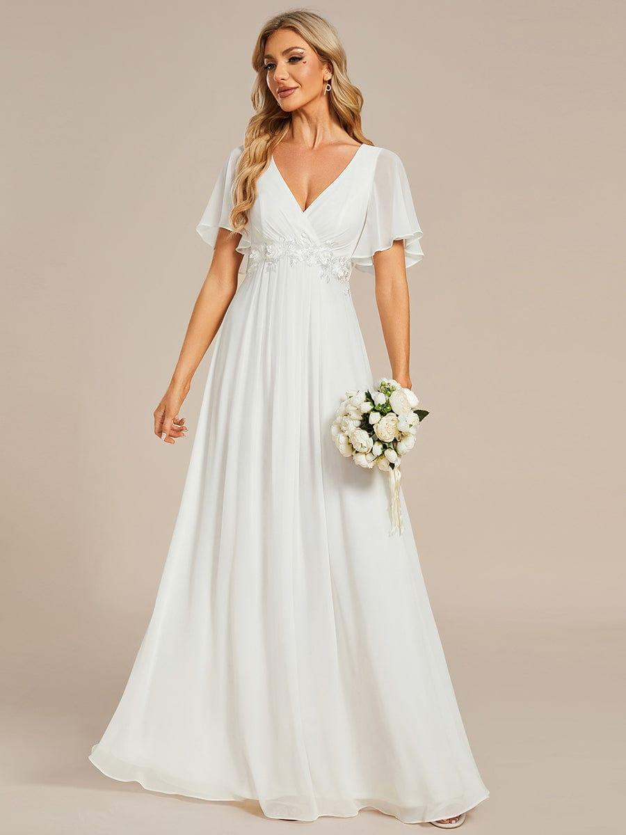 ever IVYROSE|Elegant Chiffon Applique Evening Dress with Flutter Sleeves