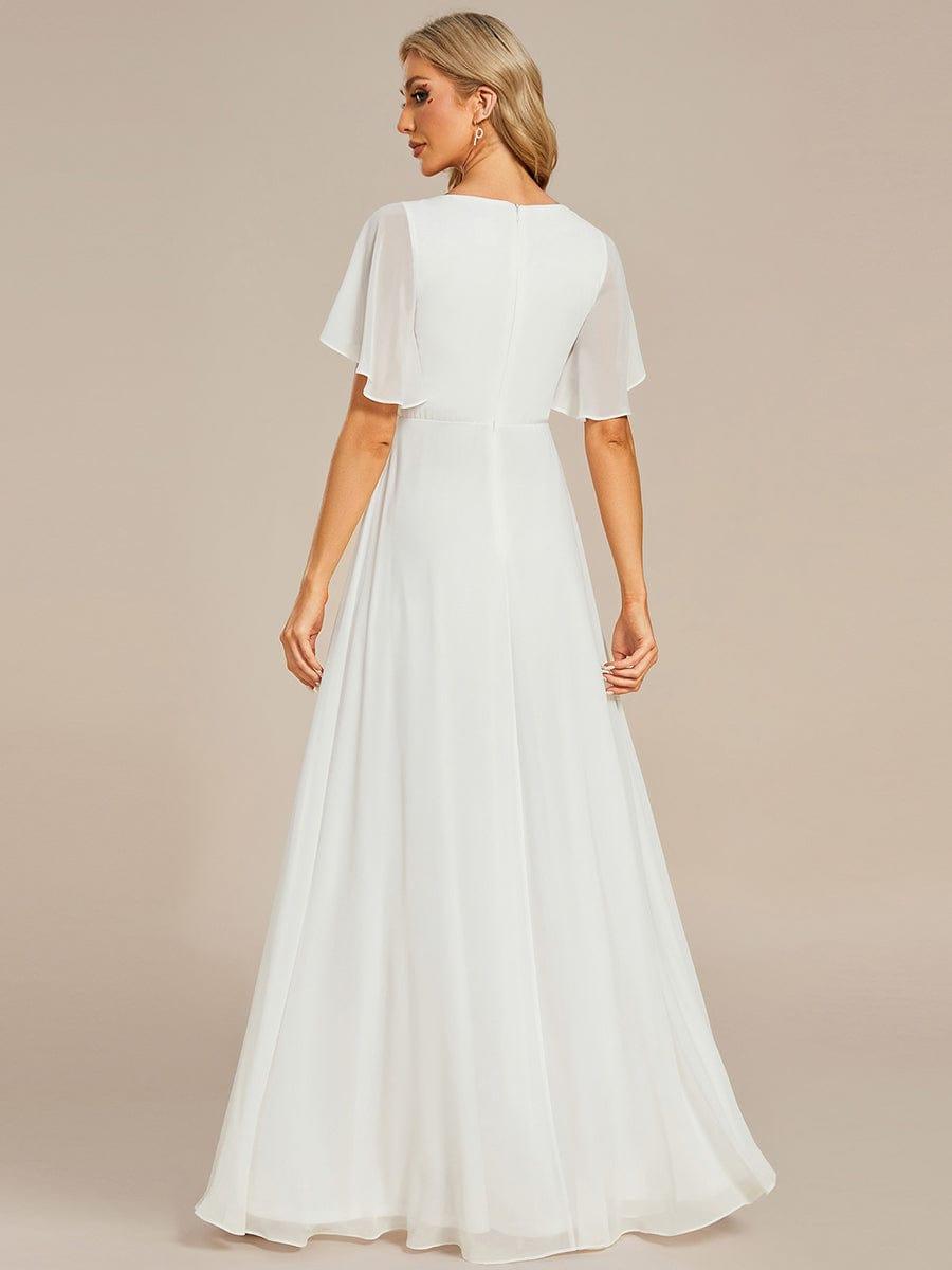 ever IVYROSE|Elegant Chiffon Applique Evening Dress with Flutter Sleeves