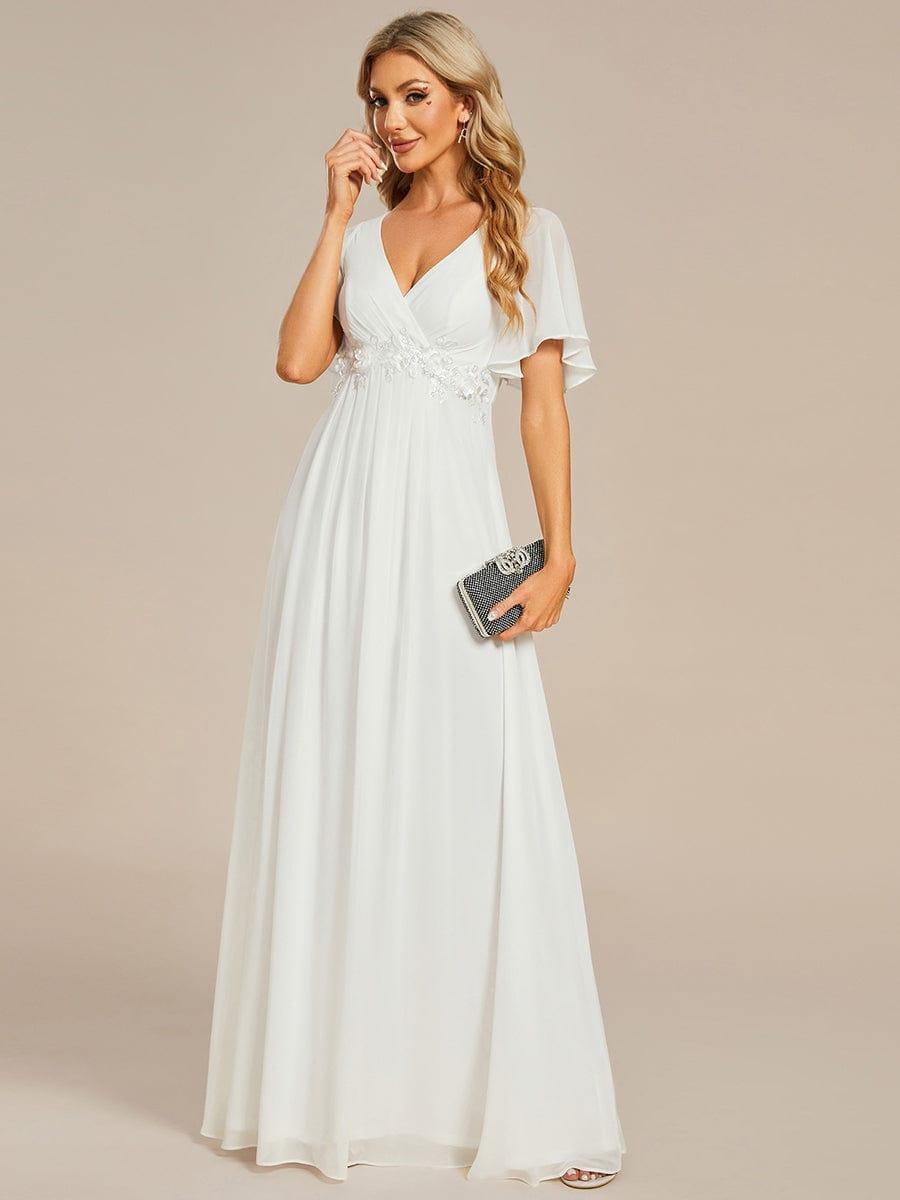 ever IVYROSE|Elegant Chiffon Applique Evening Dress with Flutter Sleeves