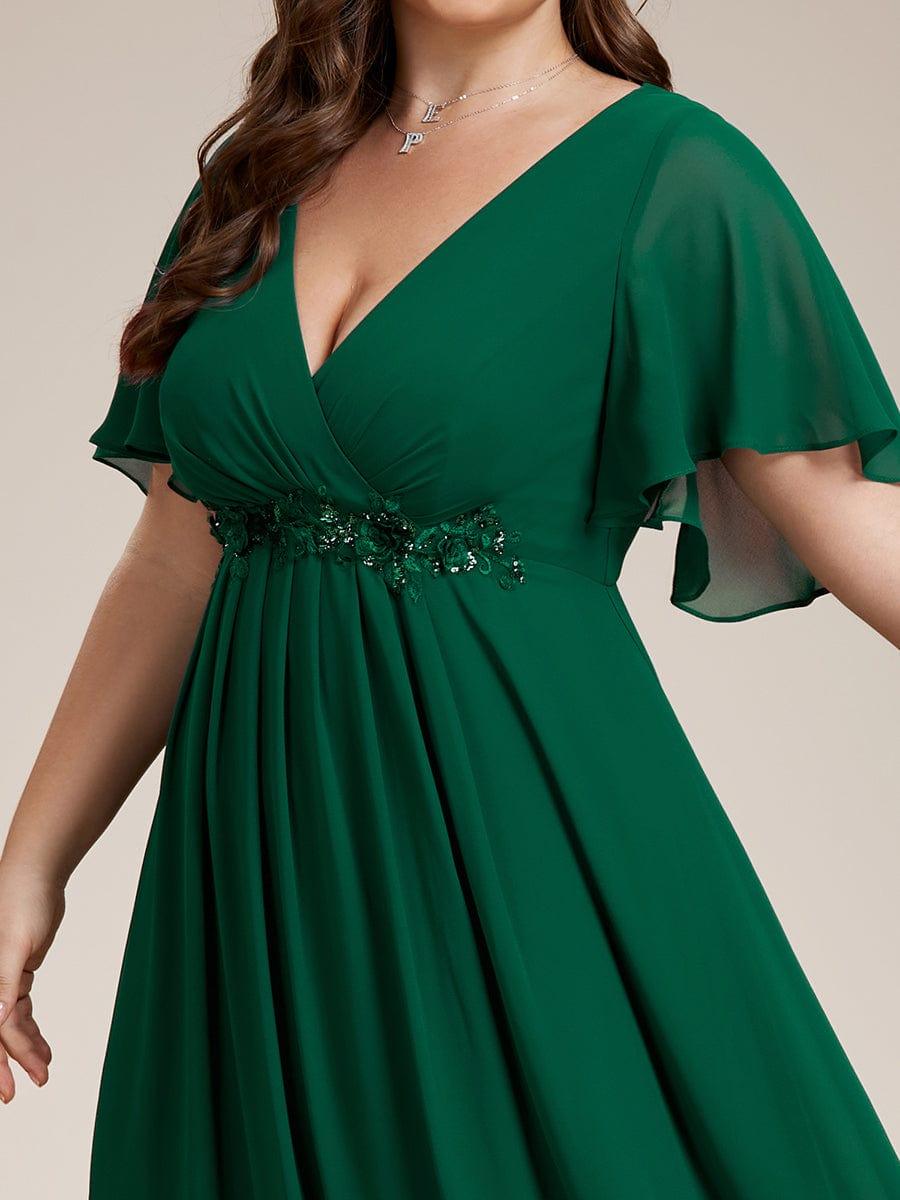 ever IVYROSE|Elegant Chiffon Applique Evening Dress with Flutter Sleeves