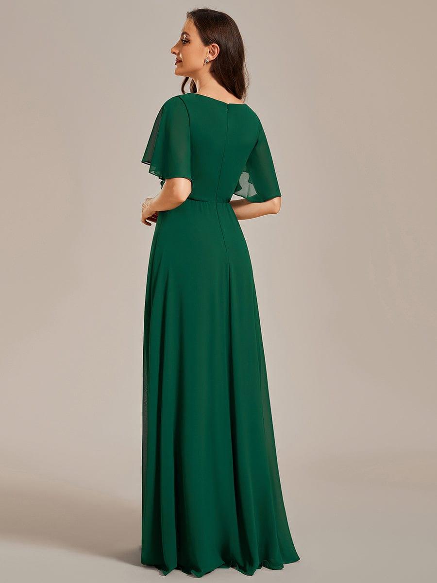 ever IVYROSE|Elegant Chiffon Applique Evening Dress with Flutter Sleeves