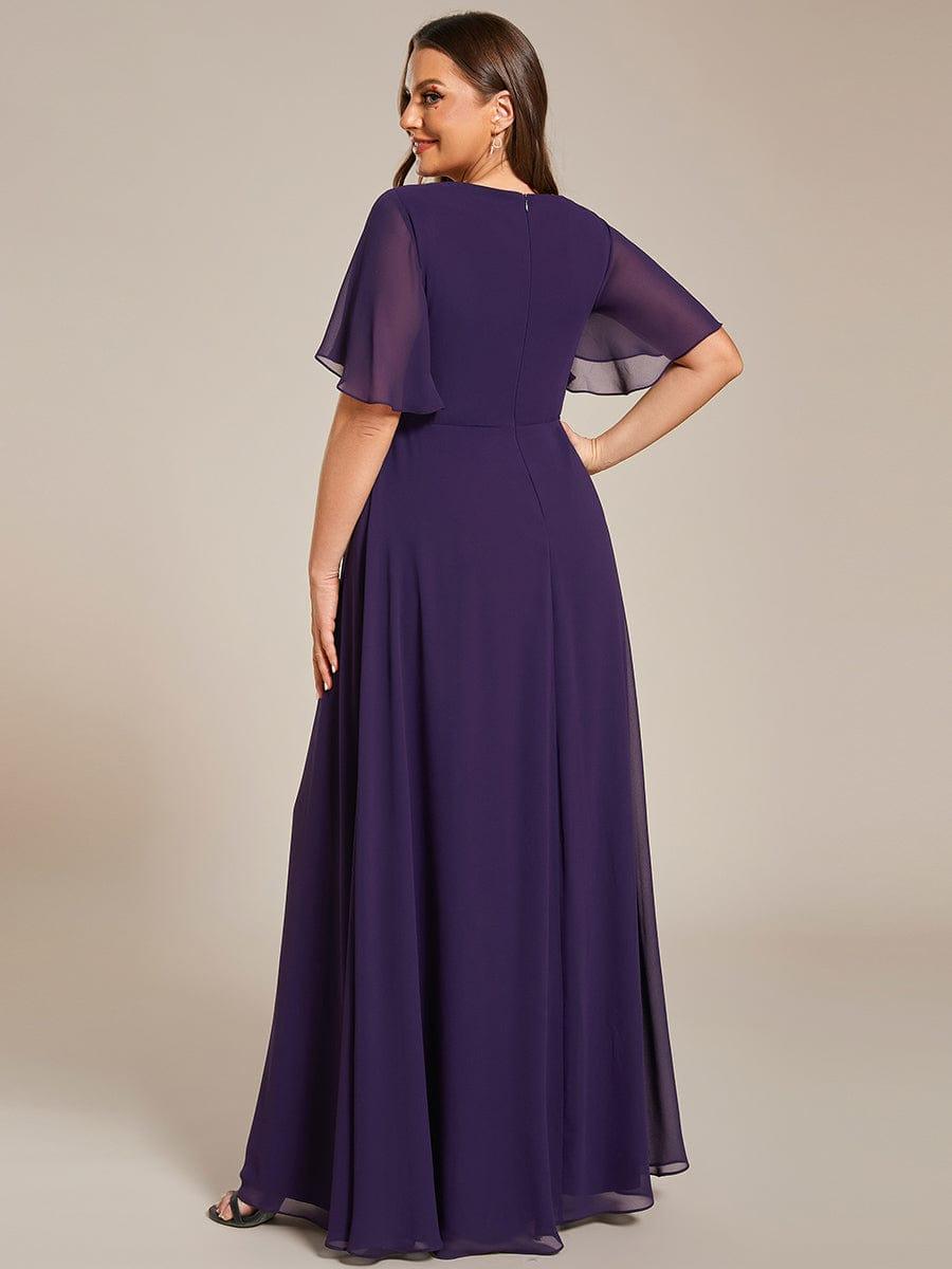ever IVYROSE|Elegant Chiffon Applique Evening Dress with Flutter Sleeves