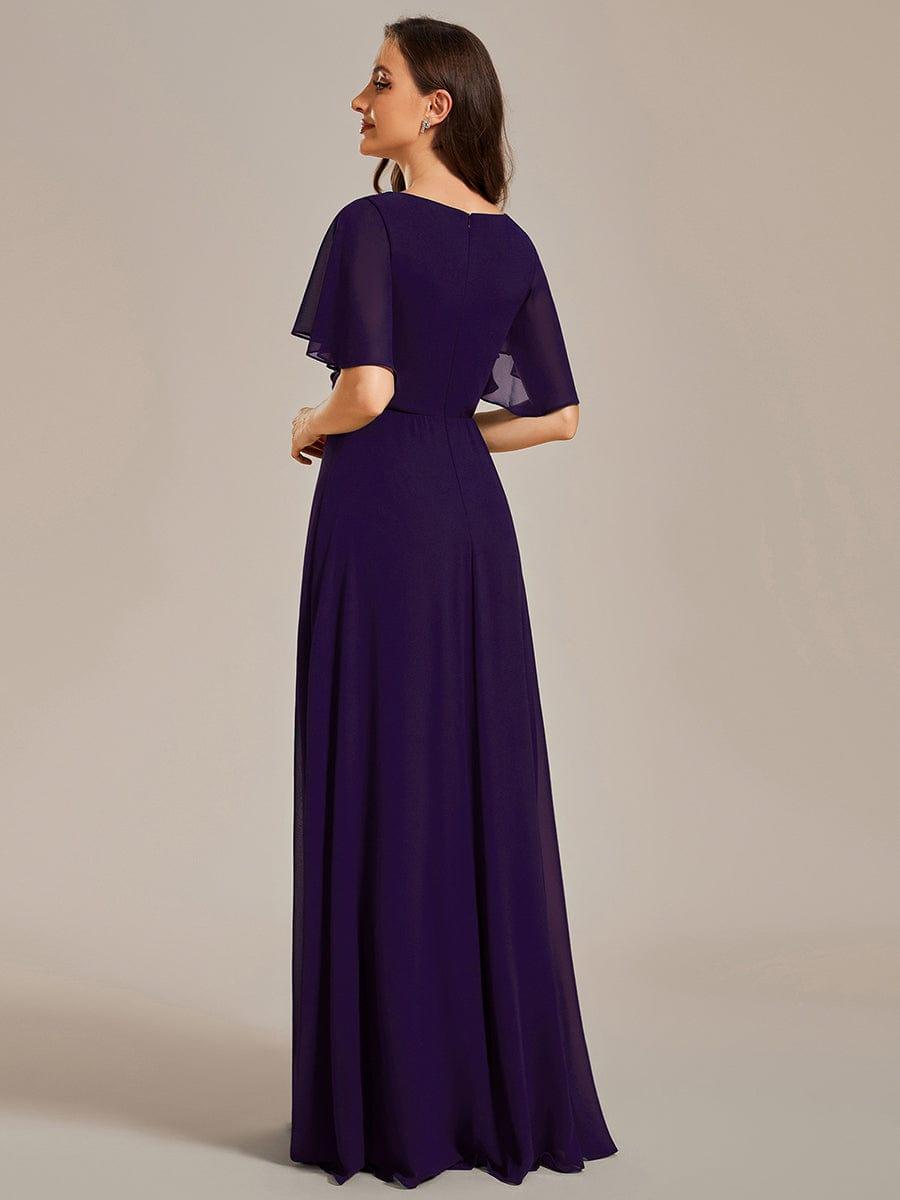 ever IVYROSE|Elegant Chiffon Applique Evening Dress with Flutter Sleeves
