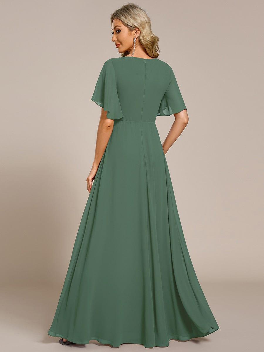 ever IVYROSE|Elegant Chiffon Applique Evening Dress with Flutter Sleeves