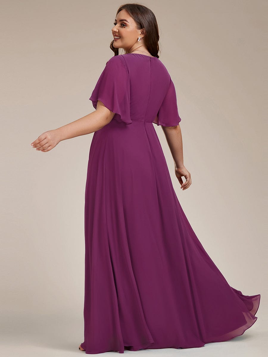 ever IVYROSE|Elegant Chiffon Applique Evening Dress with Flutter Sleeves