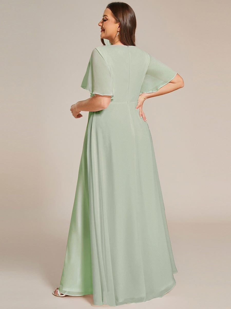 ever IVYROSE|Elegant Chiffon Applique Evening Dress with Flutter Sleeves