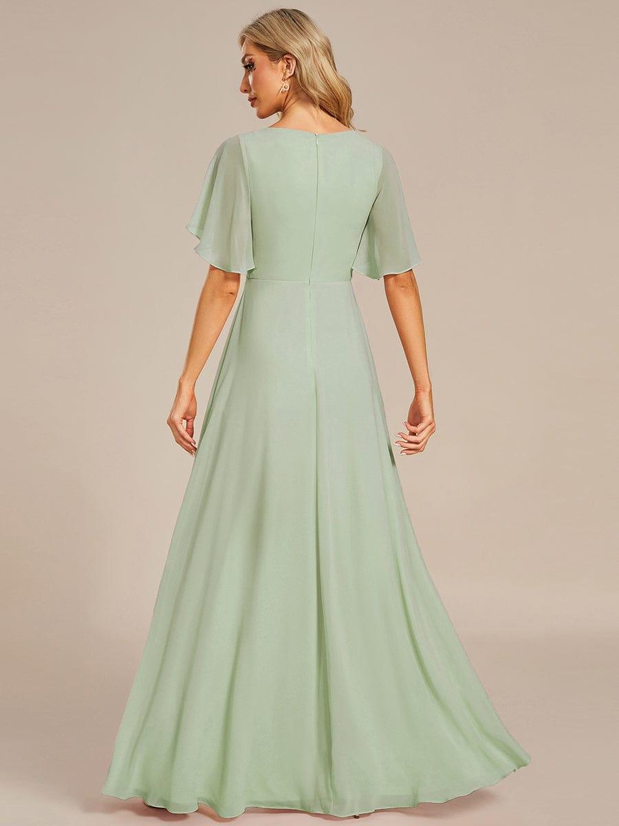 ever IVYROSE|Elegant Chiffon Applique Evening Dress with Flutter Sleeves