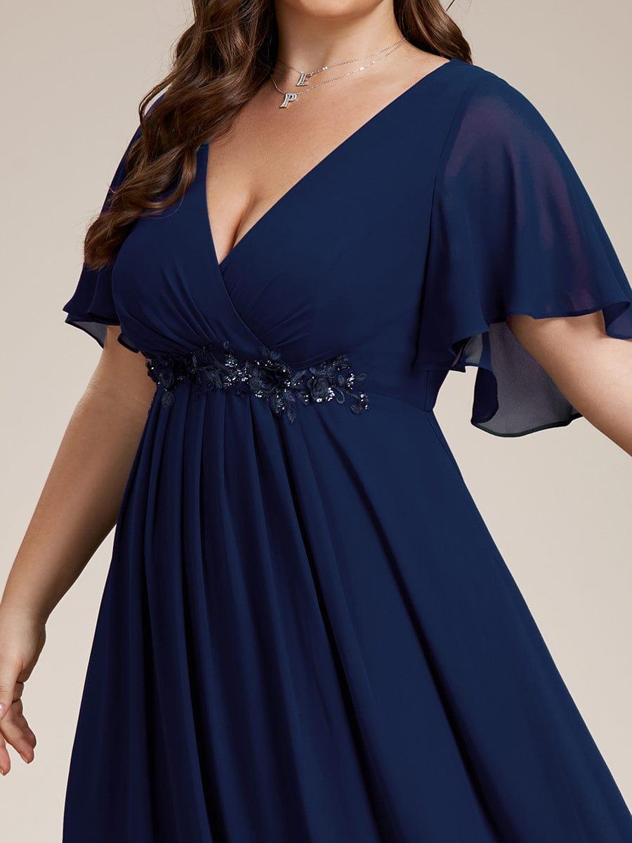 ever IVYROSE|Elegant Chiffon Applique Evening Dress with Flutter Sleeves