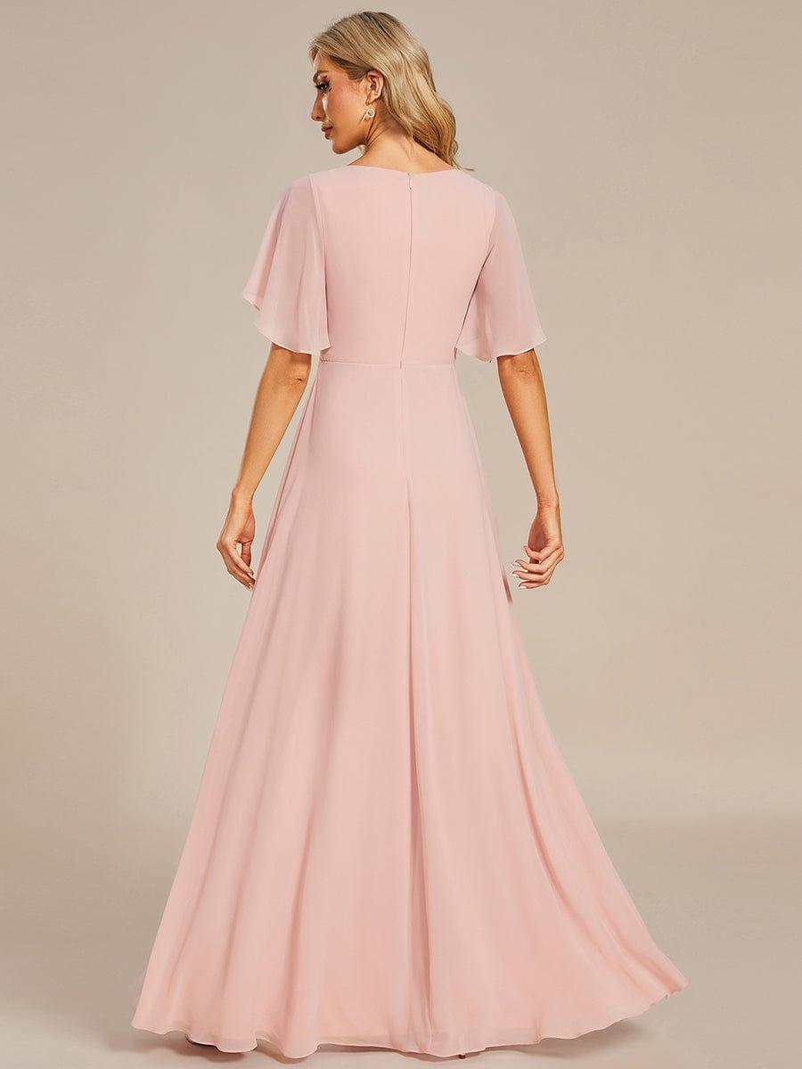 ever IVYROSE|Elegant Chiffon Applique Evening Dress with Flutter Sleeves