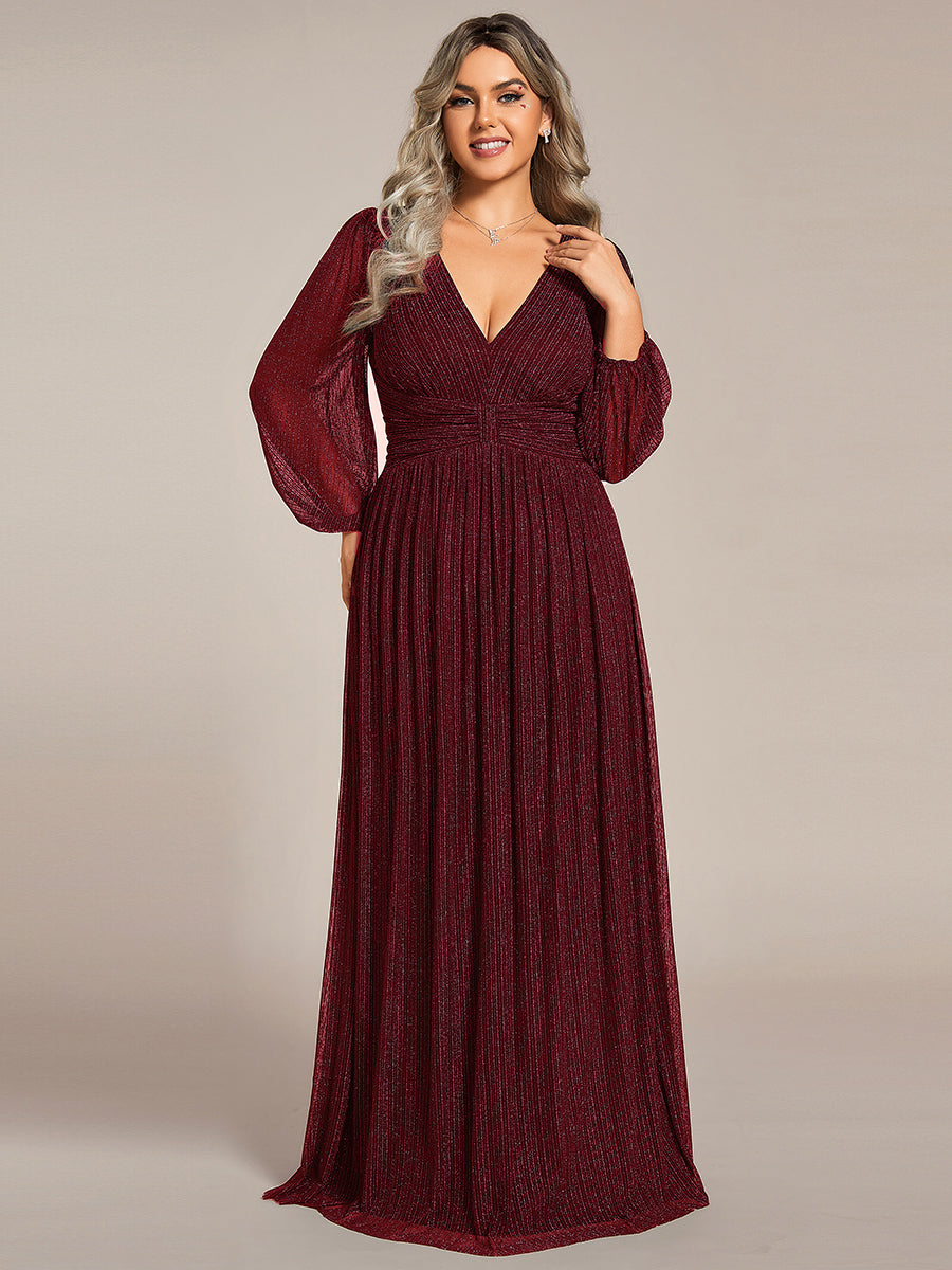 ever BRYM|Sparkle Long Sleeve Formal Evening Dress with A-line Silhouette