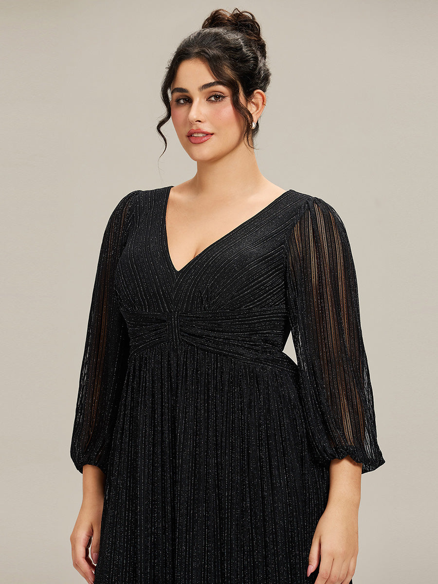 ever BRYM|Sparkle Long Sleeve Formal Evening Dress with A-line Silhouette