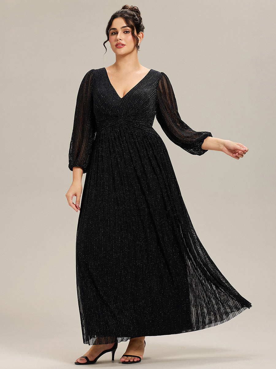 ever BRYM|Sparkle Long Sleeve Formal Evening Dress with A-line Silhouette