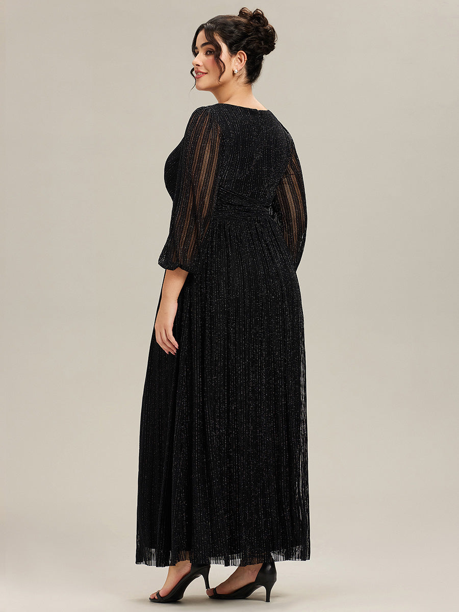 ever BRYM|Sparkle Long Sleeve Formal Evening Dress with A-line Silhouette