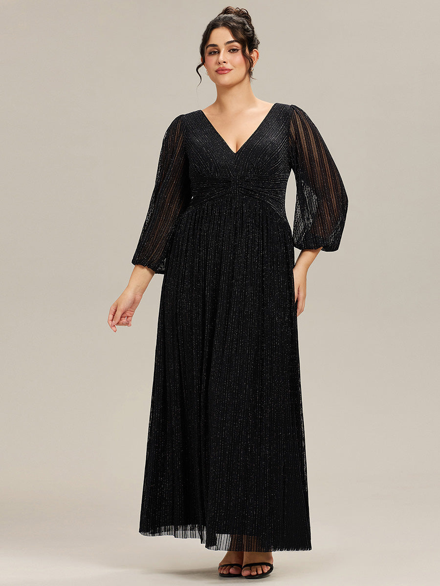 ever BRYM|Sparkle Long Sleeve Formal Evening Dress with A-line Silhouette