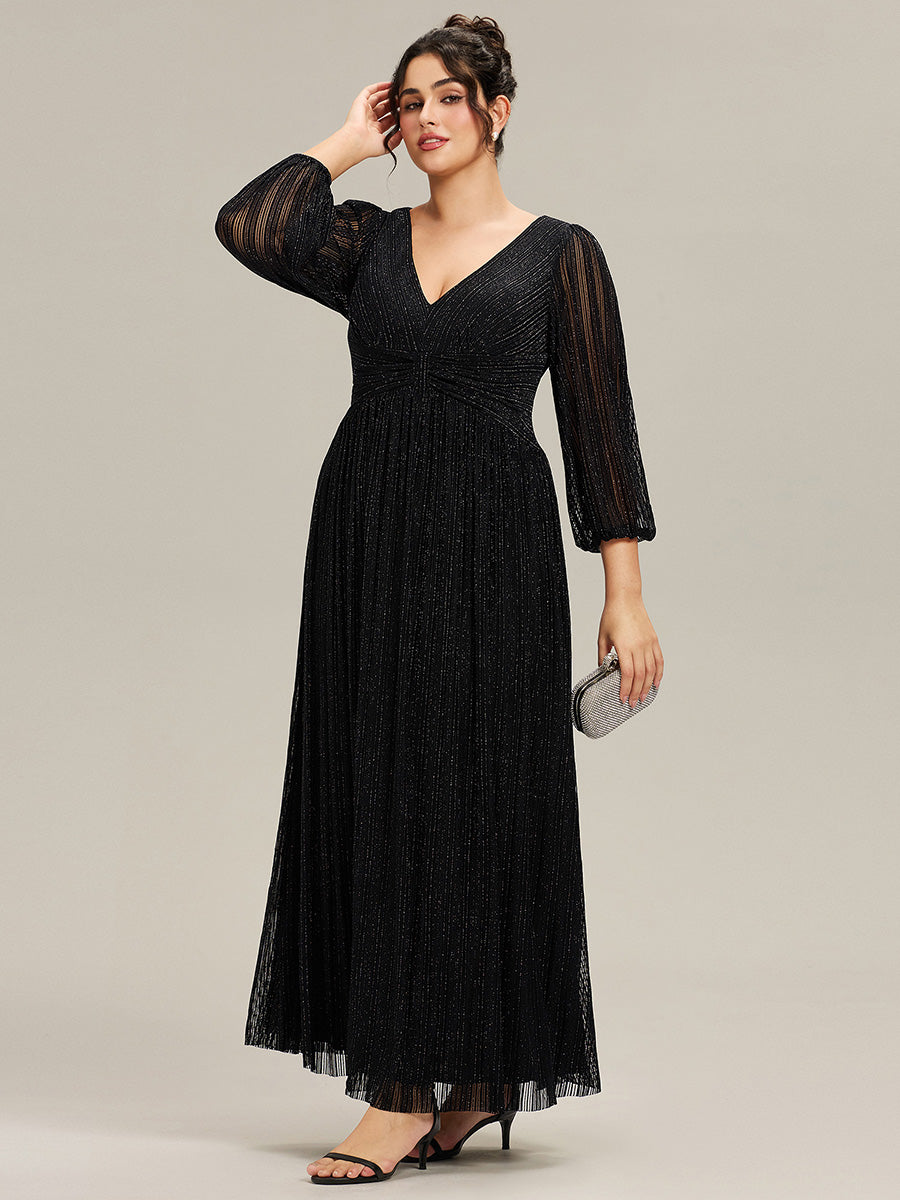 ever BRYM|Sparkle Long Sleeve Formal Evening Dress with A-line Silhouette