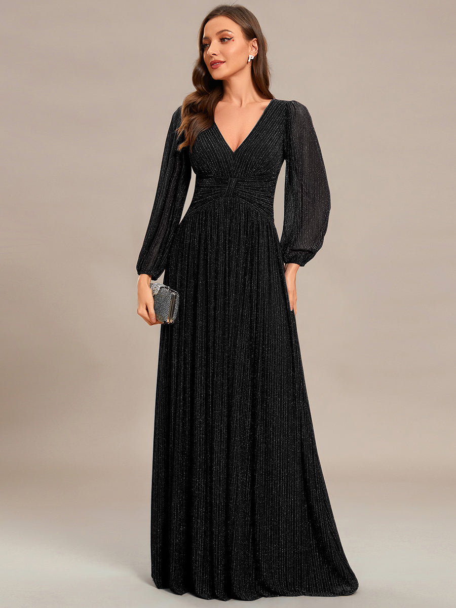ever BRYM|Sparkle Long Sleeve Formal Evening Dress with A-line Silhouette