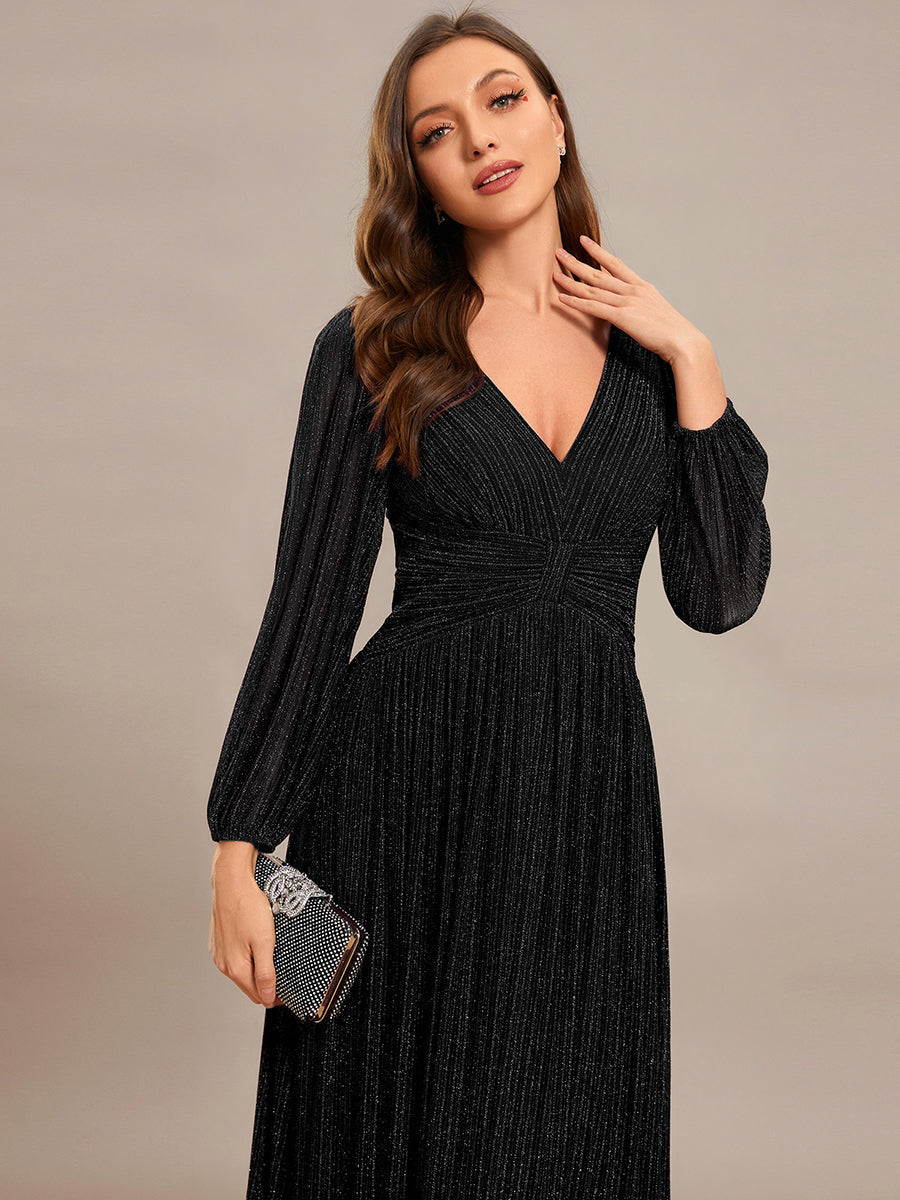 ever BRYM|Sparkle Long Sleeve Formal Evening Dress with A-line Silhouette