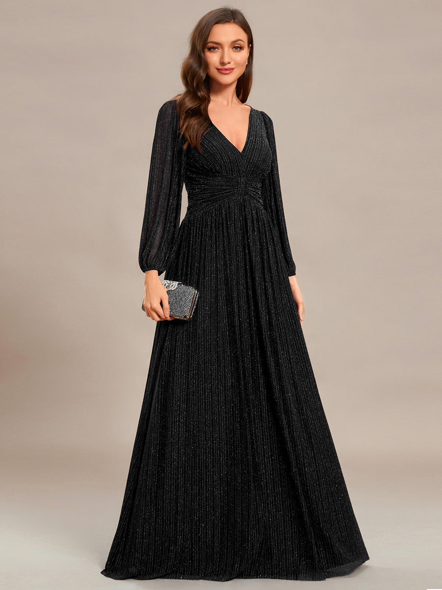 ever BRYM|Sparkle Long Sleeve Formal Evening Dress with A-line Silhouette