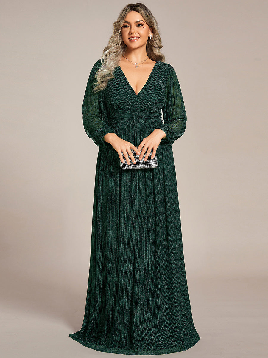 ever BRYM|Sparkle Long Sleeve Formal Evening Dress with A-line Silhouette