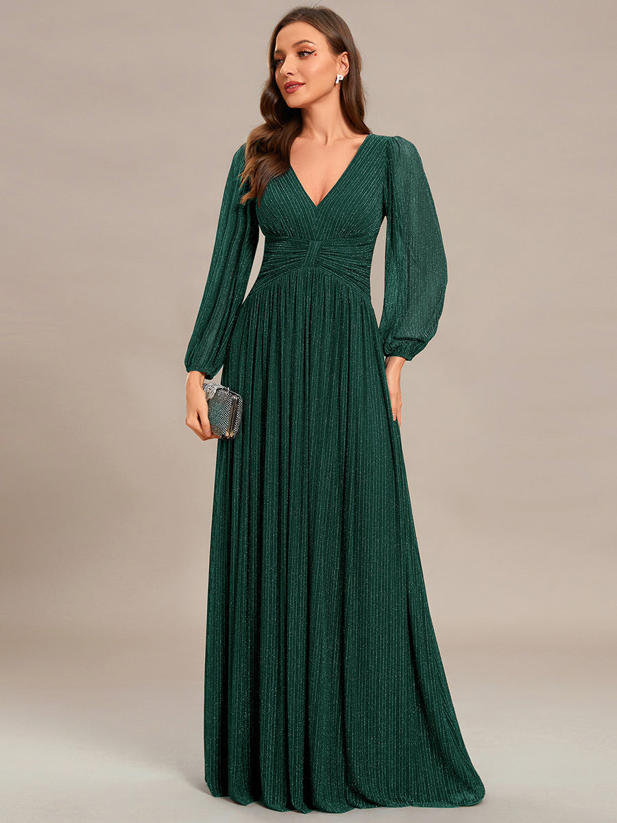 ever BRYM|Sparkle Long Sleeve Formal Evening Dress with A-line Silhouette