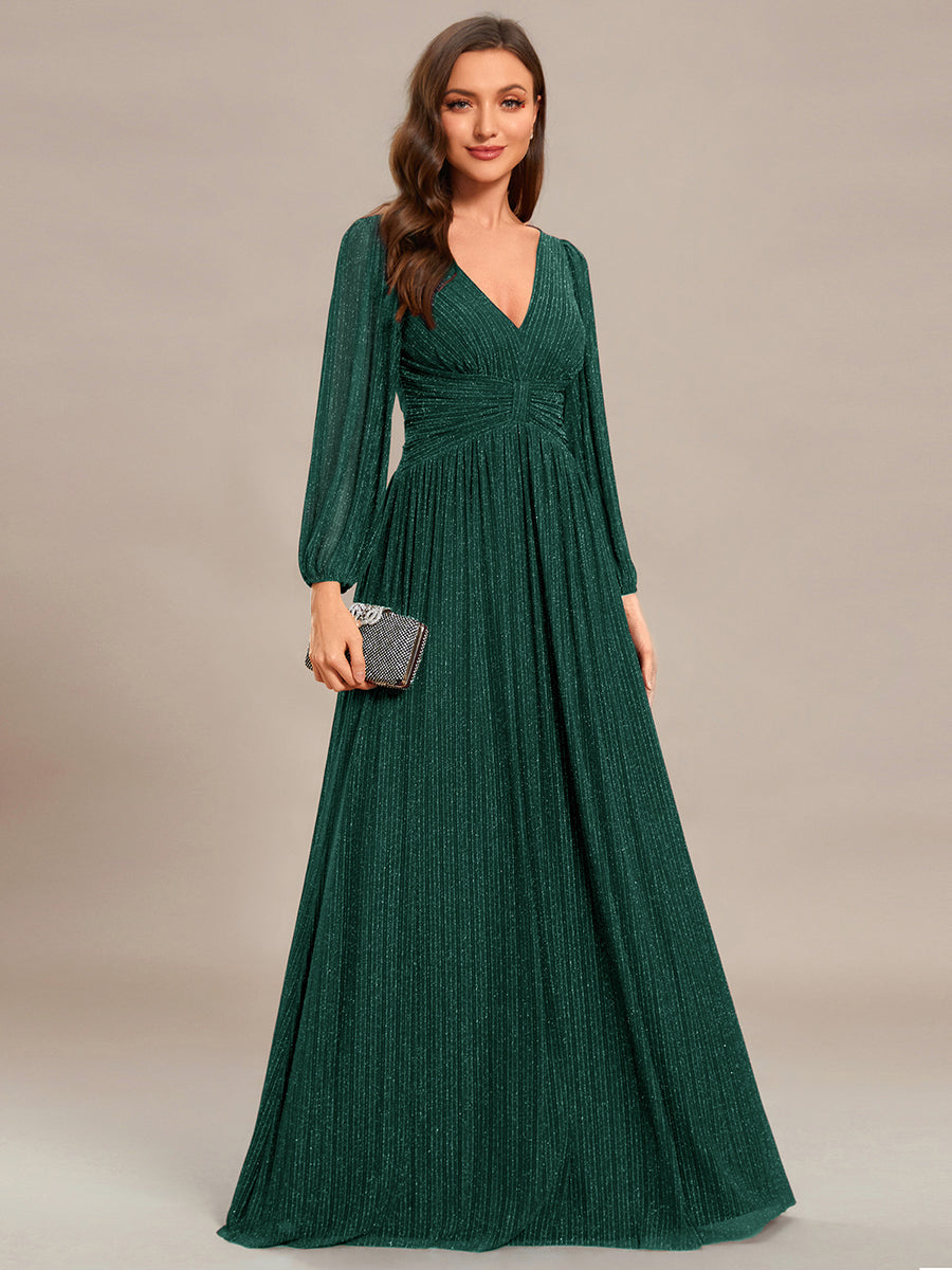 ever BRYM|Sparkle Long Sleeve Formal Evening Dress with A-line Silhouette