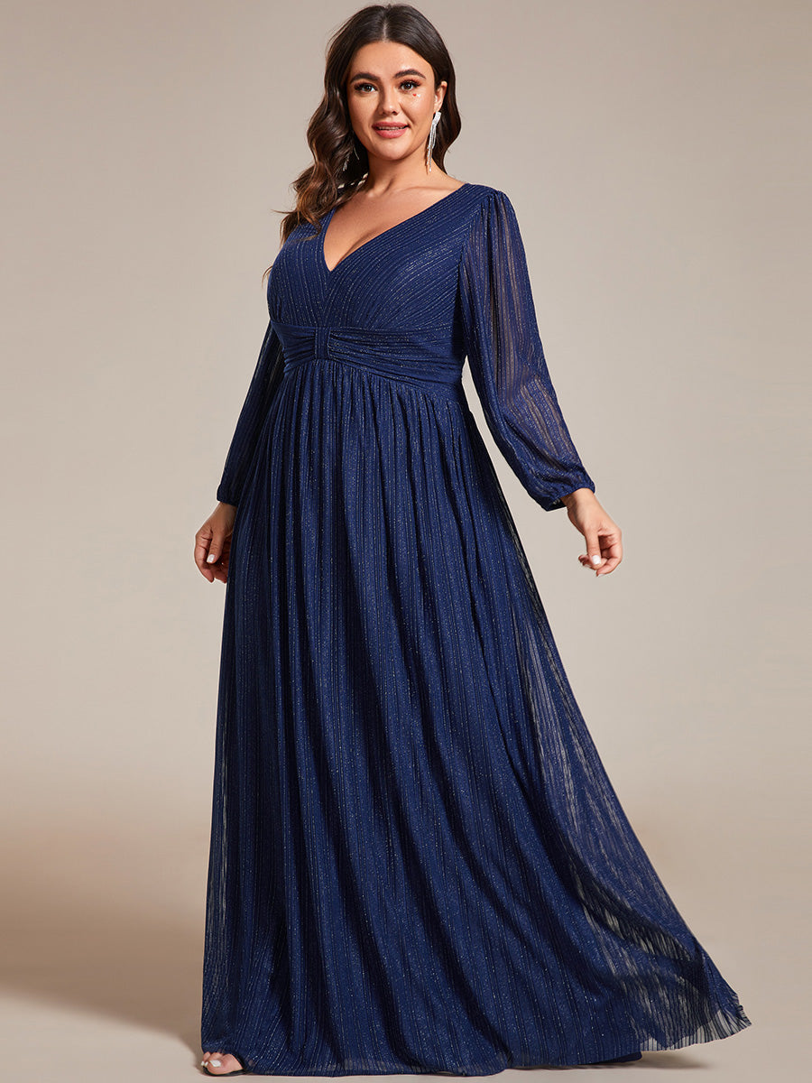 ever BRYM|Sparkle Long Sleeve Formal Evening Dress with A-line Silhouette