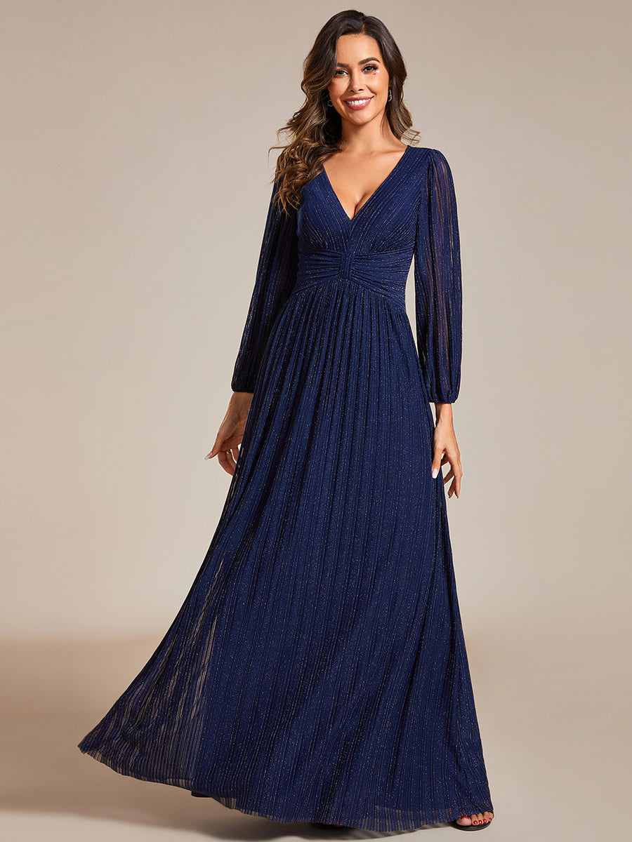 ever BRYM|Sparkle Long Sleeve Formal Evening Dress with A-line Silhouette
