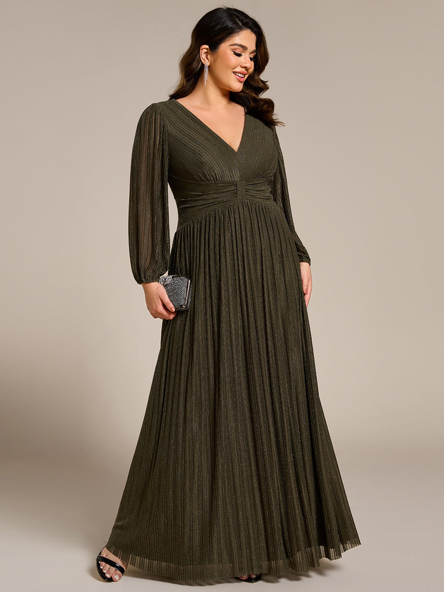 ever BRYM|Sparkle Long Sleeve Formal Evening Dress with A-line Silhouette