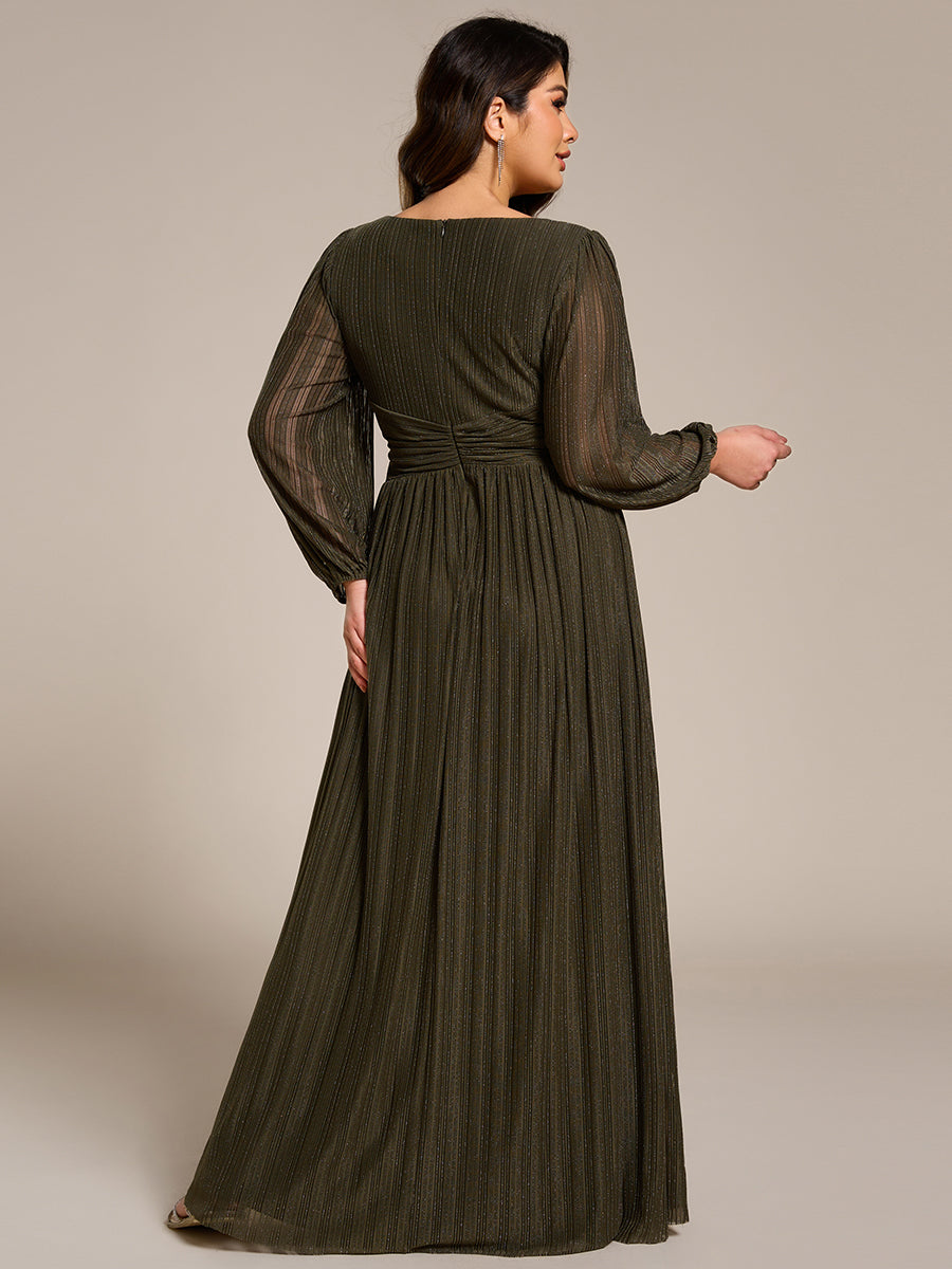 ever BRYM|Sparkle Long Sleeve Formal Evening Dress with A-line Silhouette