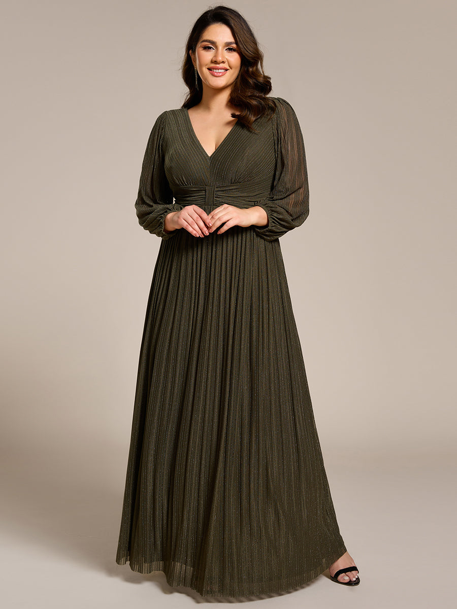 ever BRYM|Sparkle Long Sleeve Formal Evening Dress with A-line Silhouette