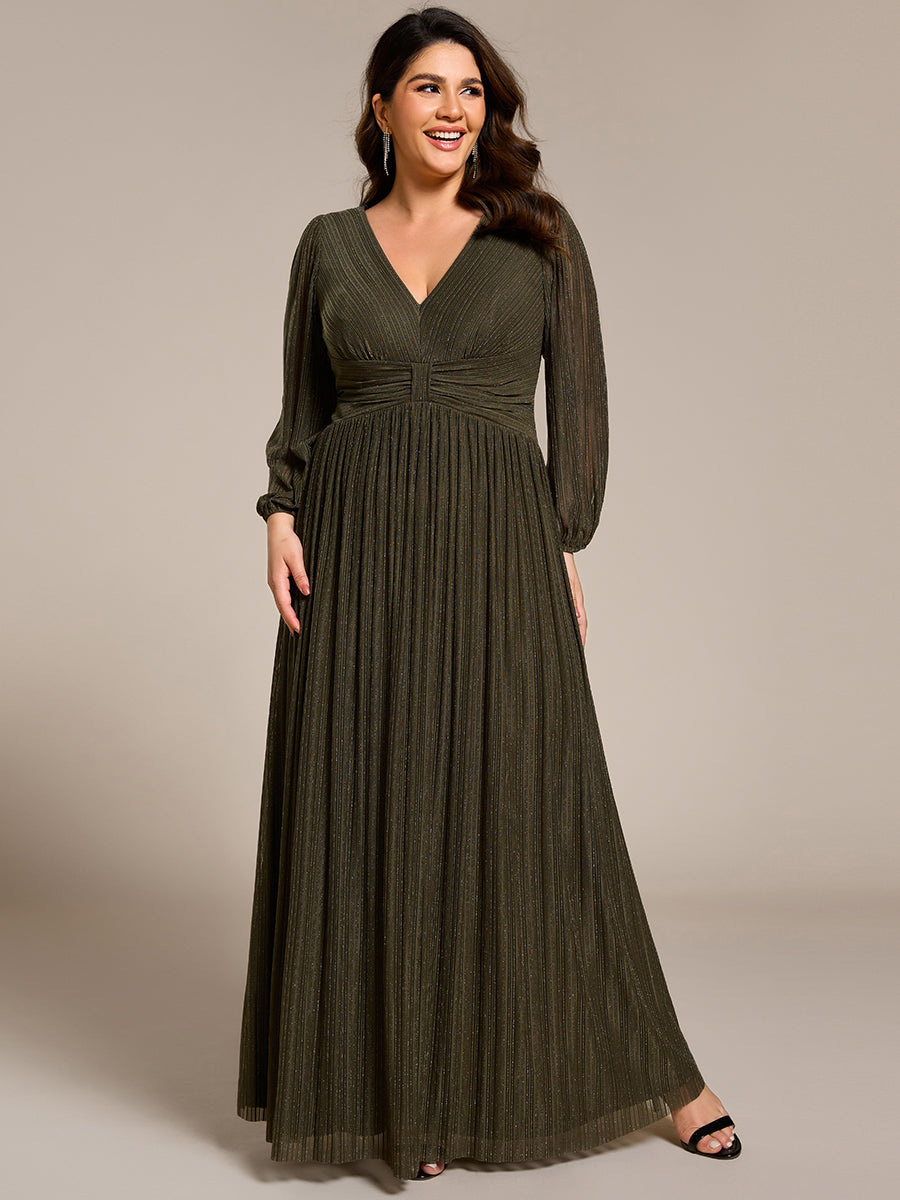 ever BRYM|Sparkle Long Sleeve Formal Evening Dress with A-line Silhouette