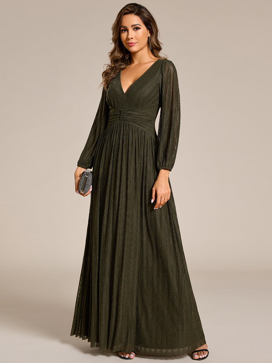 ever BRYM|Sparkle Long Sleeve Formal Evening Dress with A-line Silhouette