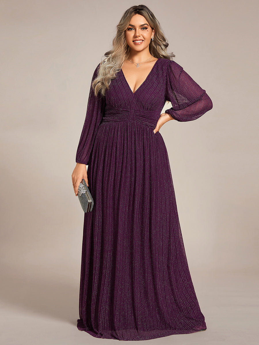 ever BRYM|Sparkle Long Sleeve Formal Evening Dress with A-line Silhouette