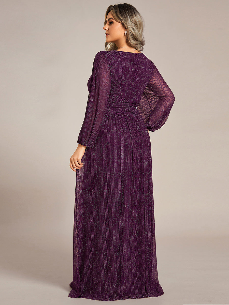 ever BRYM|Sparkle Long Sleeve Formal Evening Dress with A-line Silhouette