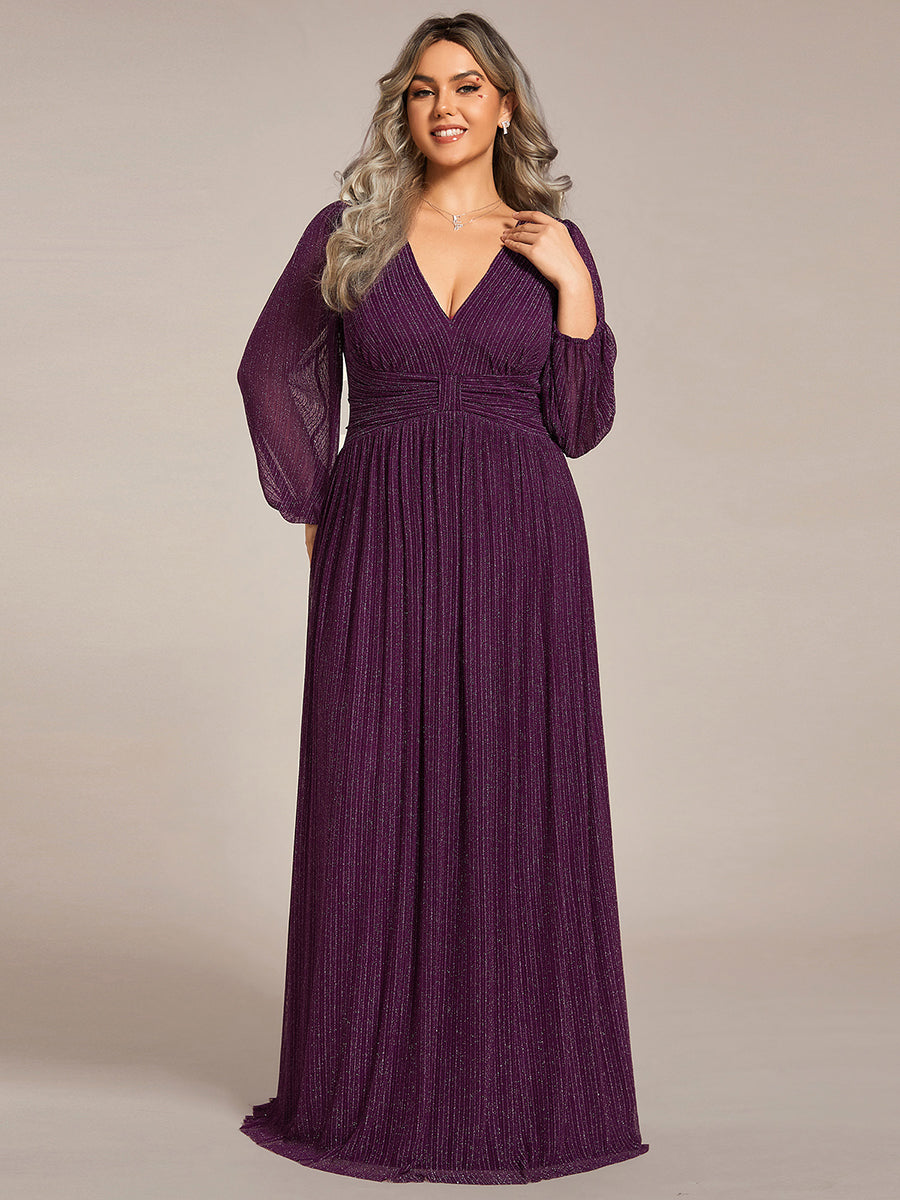 ever BRYM|Sparkle Long Sleeve Formal Evening Dress with A-line Silhouette