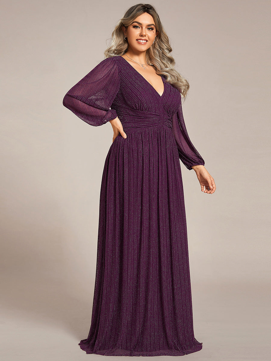 ever BRYM|Sparkle Long Sleeve Formal Evening Dress with A-line Silhouette