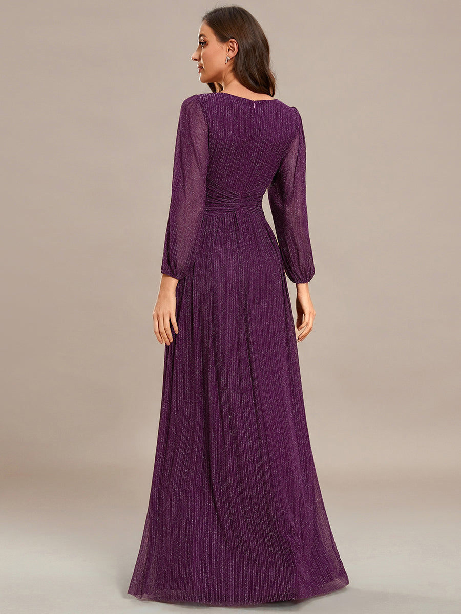 ever BRYM|Sparkle Long Sleeve Formal Evening Dress with A-line Silhouette