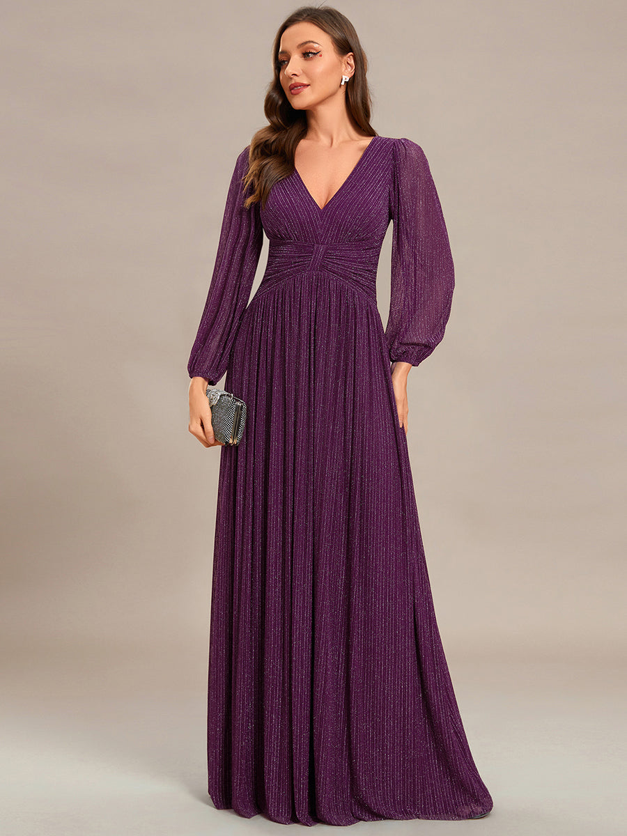 ever BRYM|Sparkle Long Sleeve Formal Evening Dress with A-line Silhouette